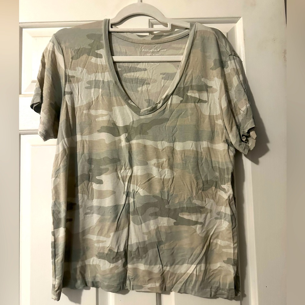 American Eagle Camo V-neck Top - size XS